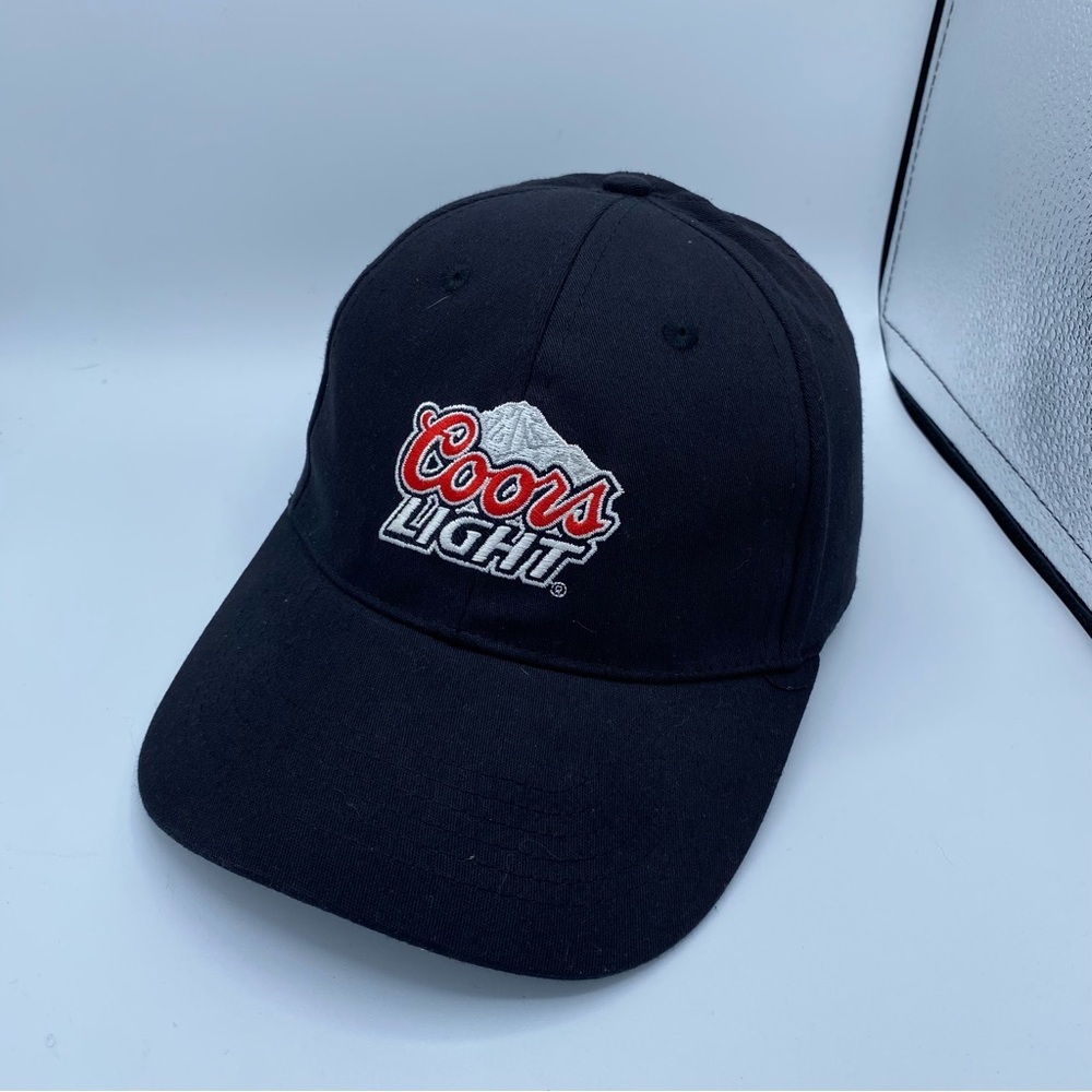 Coors Light Logo Baseball Hat Cap‎ Black Fitted Stretch Y2K Beer Embroidered